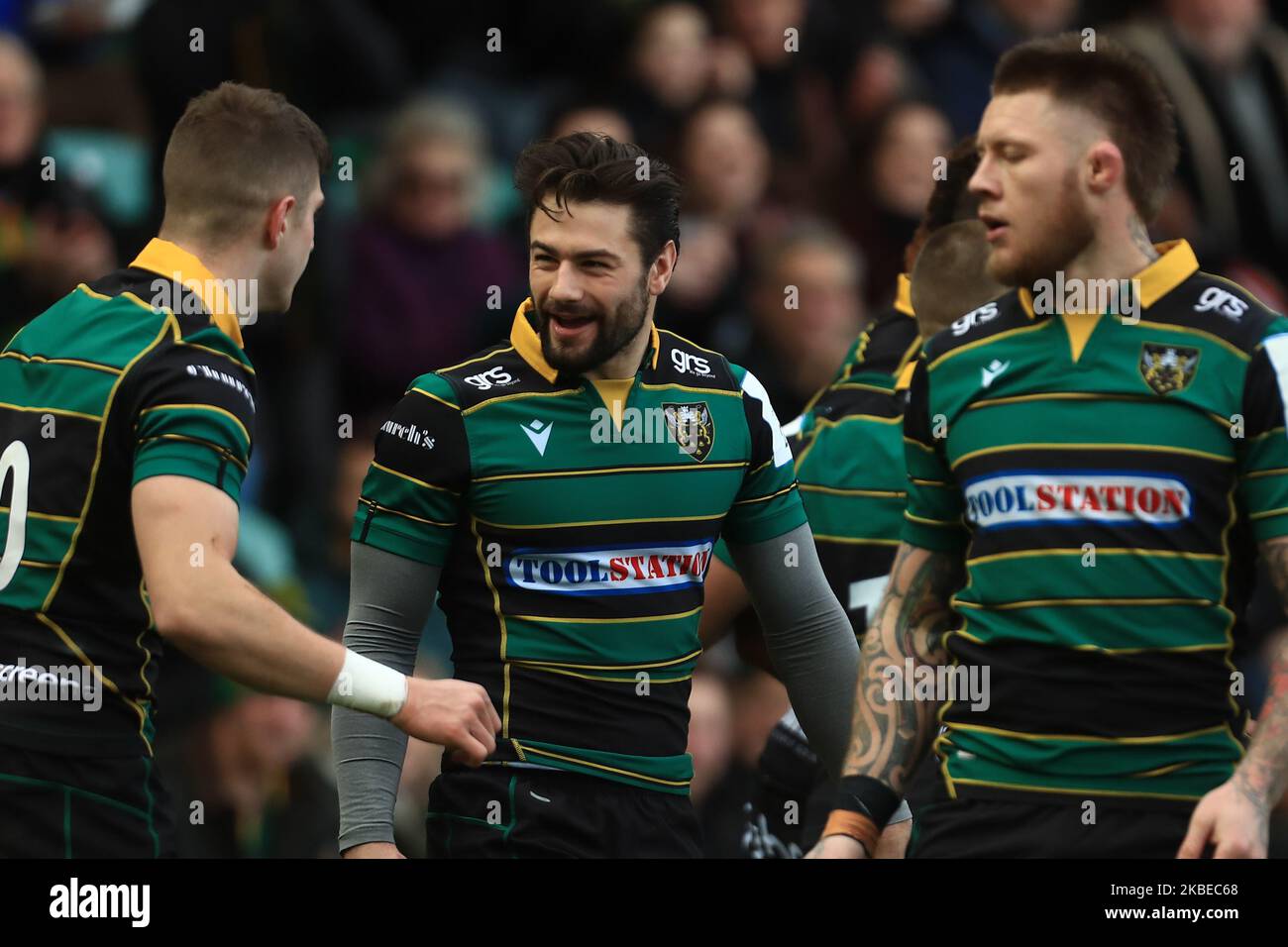 Northampton Saints Henry Taylor lors du match de la coupe des champions européens entre Northampton Saints et Benetton Rugby au Franklin's Gardens, Northampton, le dimanche 12th janvier 2020. (Photo de Leila Coker/MI News/NurPhoto) Banque D'Images