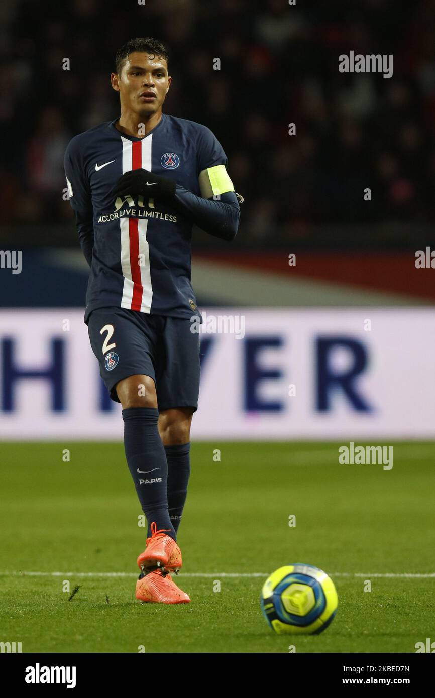 Thiago Silva du PSG lors du match de football français L1 entre Paris Saint-Germain et AS Monaco au stade du Parc des Princes à Paris sur 12 janvier 2020. (Photo de Mehdi Taamallah/NurPhoto) Banque D'Images