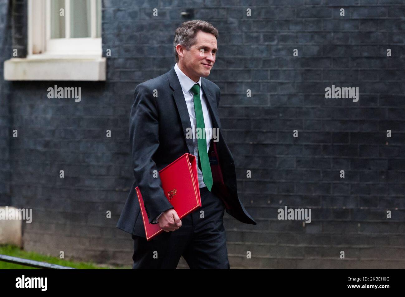 Le secrétaire d'État à l'éducation Gavin Williamson quitte le 10 Downing Street dans le centre de Londres après avoir assisté à une réunion du Cabinet le 14 janvier 2020 à Londres, en Angleterre. (Photo de Wiktor Szymanowicz/NurPhoto) Banque D'Images