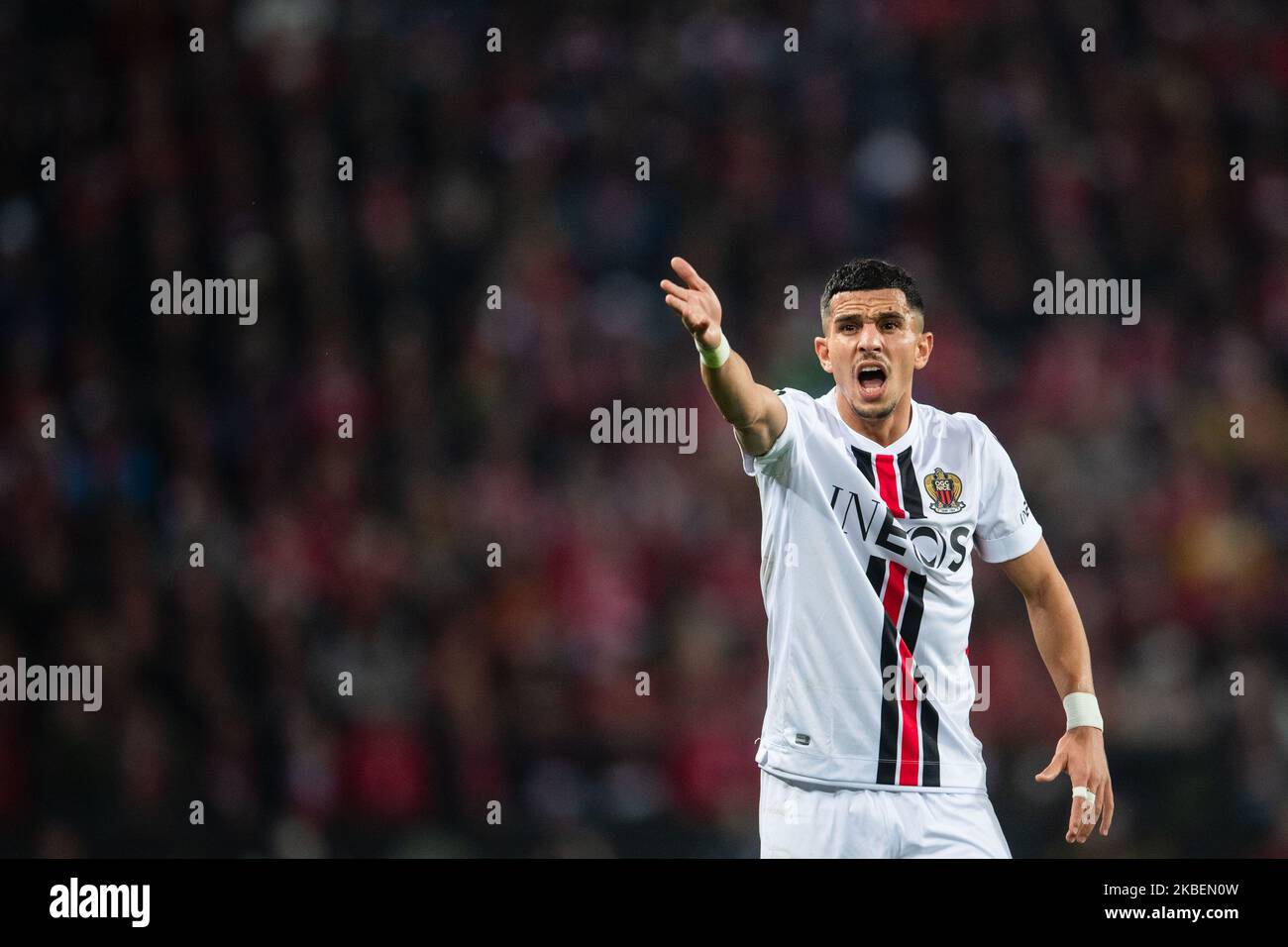 Cologne, Allemagne. 03rd novembre 2022. Football: Ligue de conférences Europa de l'UEFA, 1. FC Köln - OGC Nice, Groupe D, Matchday 6, RheinEnergieStadion. Les gestes de Youcef Atal de Nice pendant le match. Credit: Marius Becker/dpa/Alay Live News Banque D'Images