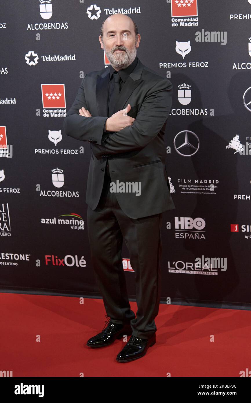 Javier Camara participe aux prix « FEROZ » 2020 photo tapis rouge au Teatro Auditorio Ciudad de Alcobendas à Madrid, Espagne, le 16 janvier 2020 (photo de Carlos Dafonte/NurPhoto) Banque D'Images