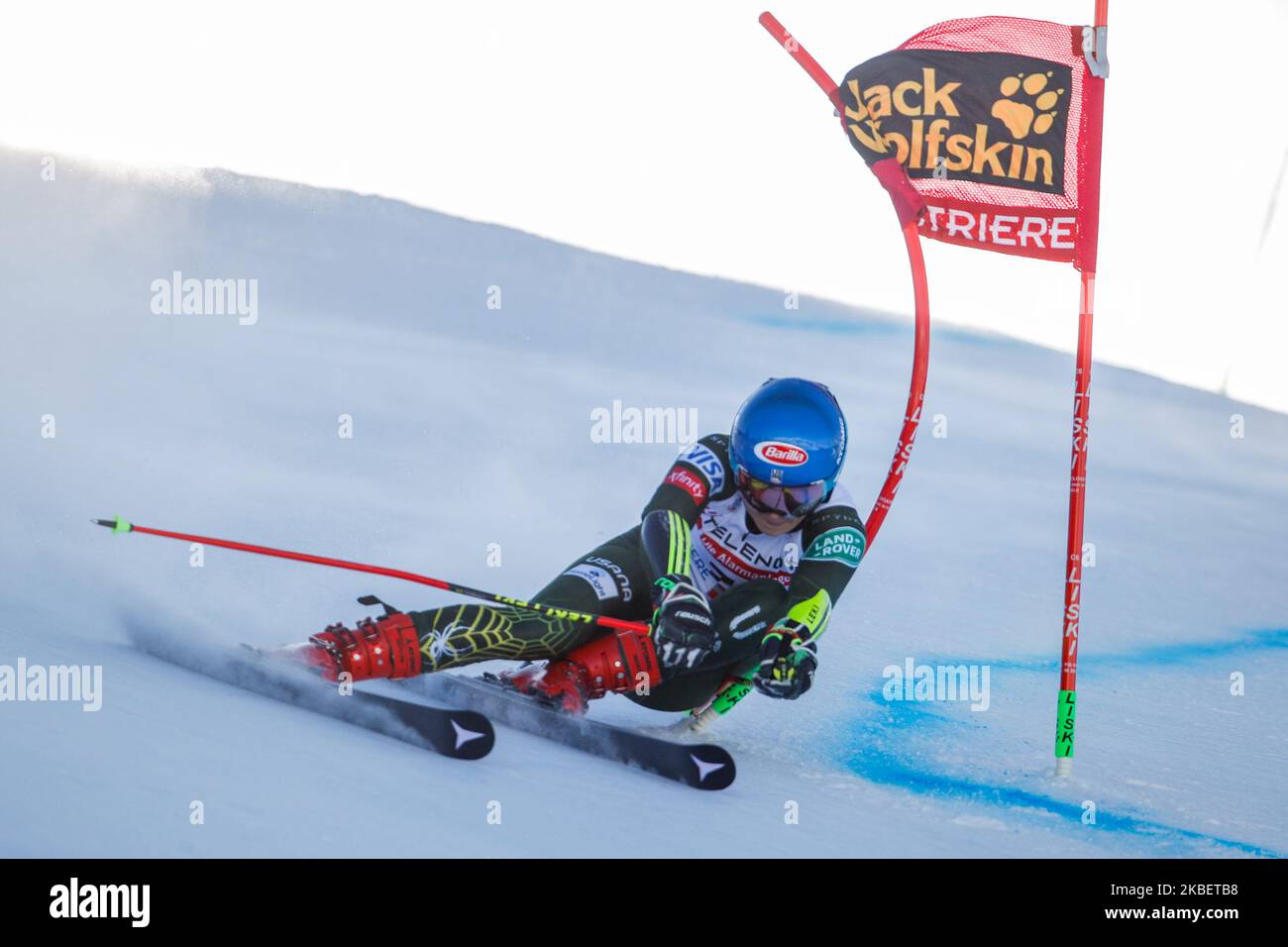 Mikaela Shiffrin (Etats-Unis) participe à la compétition de slalom géant féminin de la coupe du monde de ski alpin Audi FIS sur 17 janvier 2020 en Sestriere Italie. (Photo de Mauro Ujetto/NurPhoto) Banque D'Images