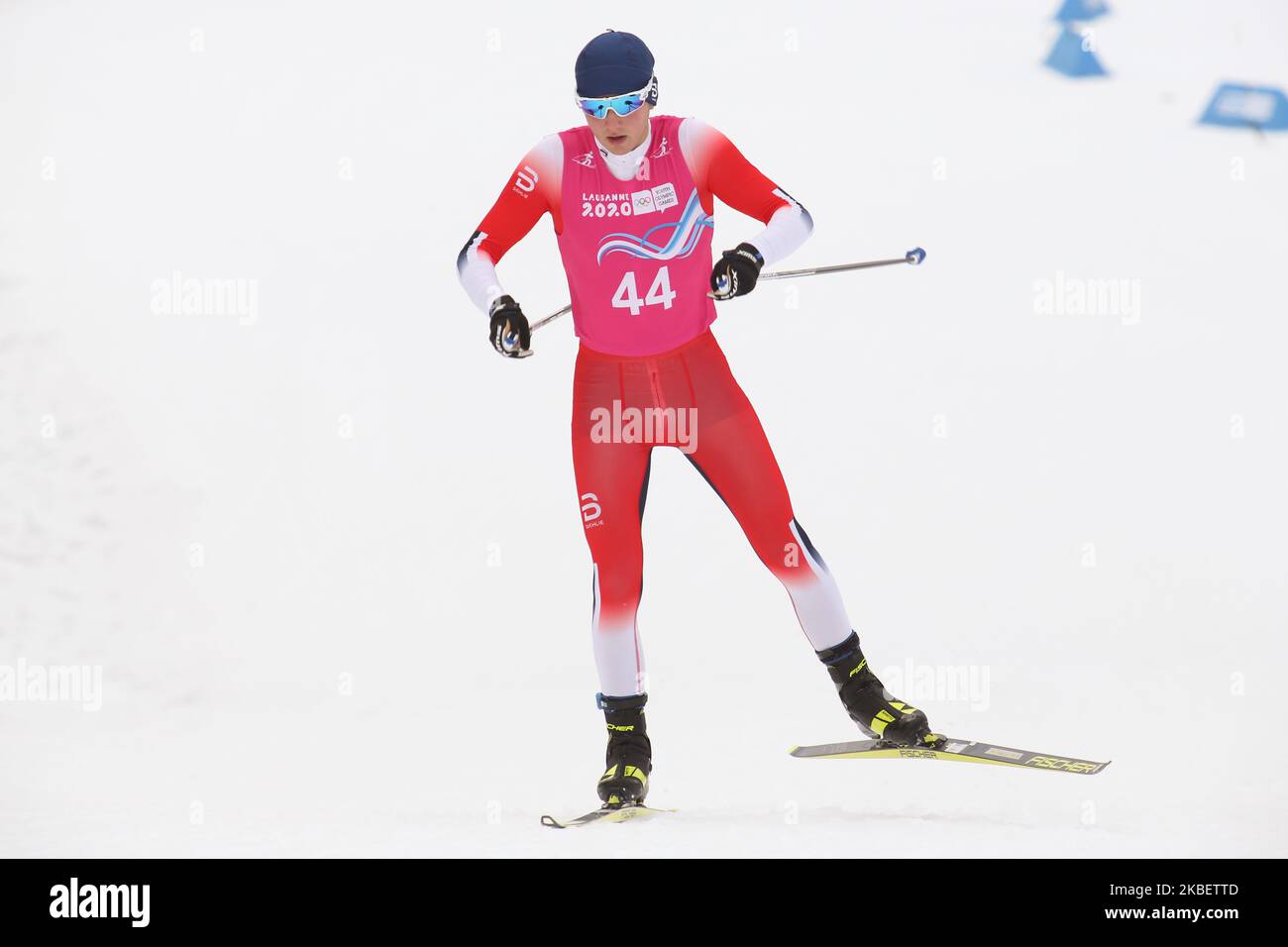 GROENLI Stian frrom Norway participe à la qualification libre internationale des hommes le 9. Jour des Jeux Olympiques de la Jeunesse d'hiver Lausanne 2020 au Centre de ski de la Vallée de Joux, Suisse sur 18 janvier 2020. (Photo par Dominika Zarzycka/NurPhoto) Banque D'Images