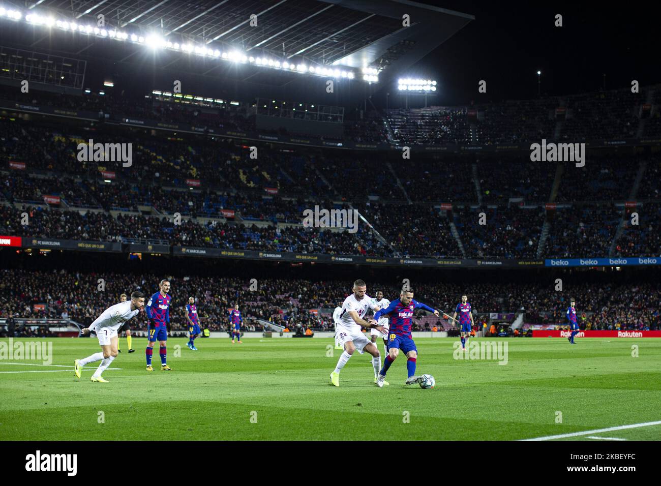 18 Jordi Alba de l'Espagne du FC Barcelone pendant le match de la Liga entre le FC Barcelone et Grenade CF au Camp Nou sur 19 janvier 2020 à Barcelone, Espagne. (Photo par Xavier Bonilla/NurPhoto) Banque D'Images