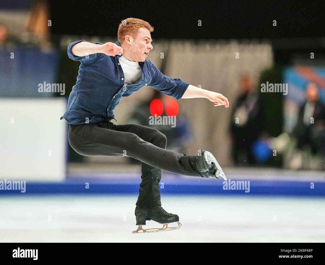 Peter James Hallam, de Grande-Bretagne pendant le programme court pour les hommes aux Championnats européens de patinage artistique de l'UIP à Steiermarkhalle, Graz, Autriche sur 22 janvier 2020. (Photo par Ulrik Pedersen/NurPhoto) Banque D'Images