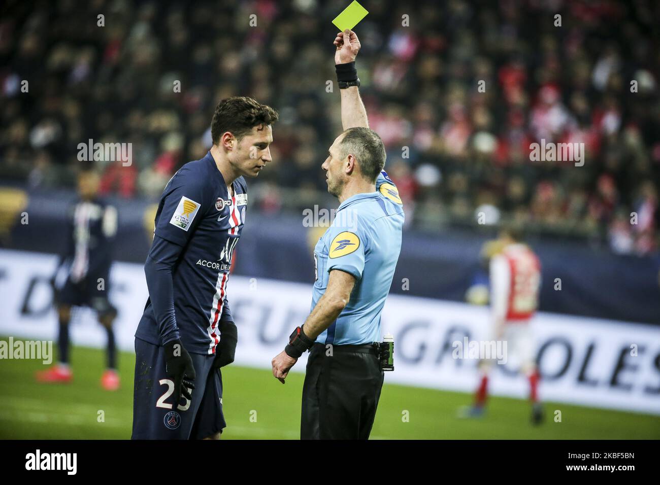 Julian Draxler lors du match de demi-finale de la coupe de la Ligue française entre le Stade de Reims et Paris Saint-Germain au stade Auguste Delaune de Reims sur 22 janvier 2020. (Photo par Elyxandro Cegarra/NurPhoto) Banque D'Images