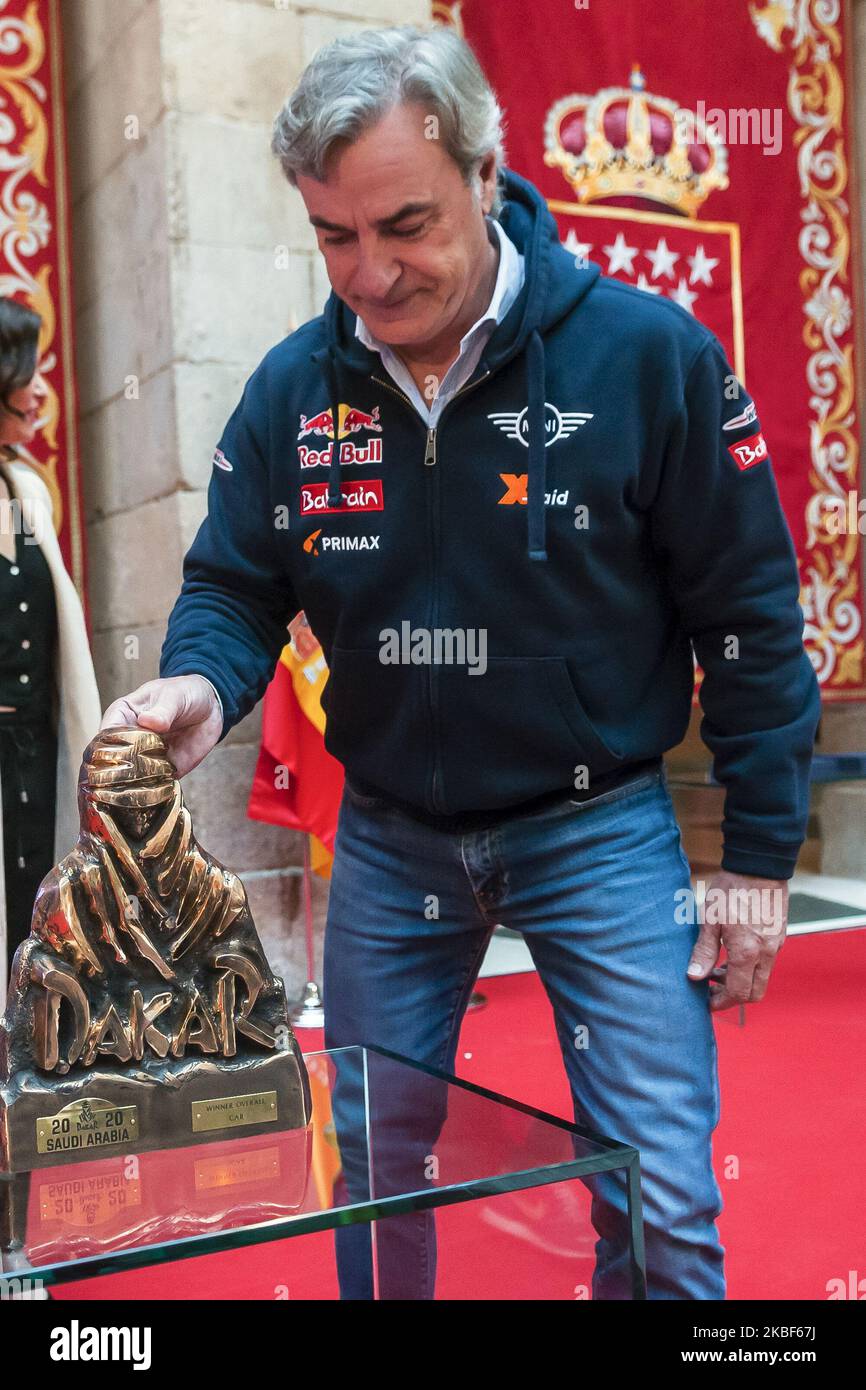 Le chauffeur Carlos Sainz réception des gagnants Rally Dakar à Madrid le jeudi 23 janvier 2020. Espagne (photo par Oscar Gonzalez/NurPhoto) Banque D'Images