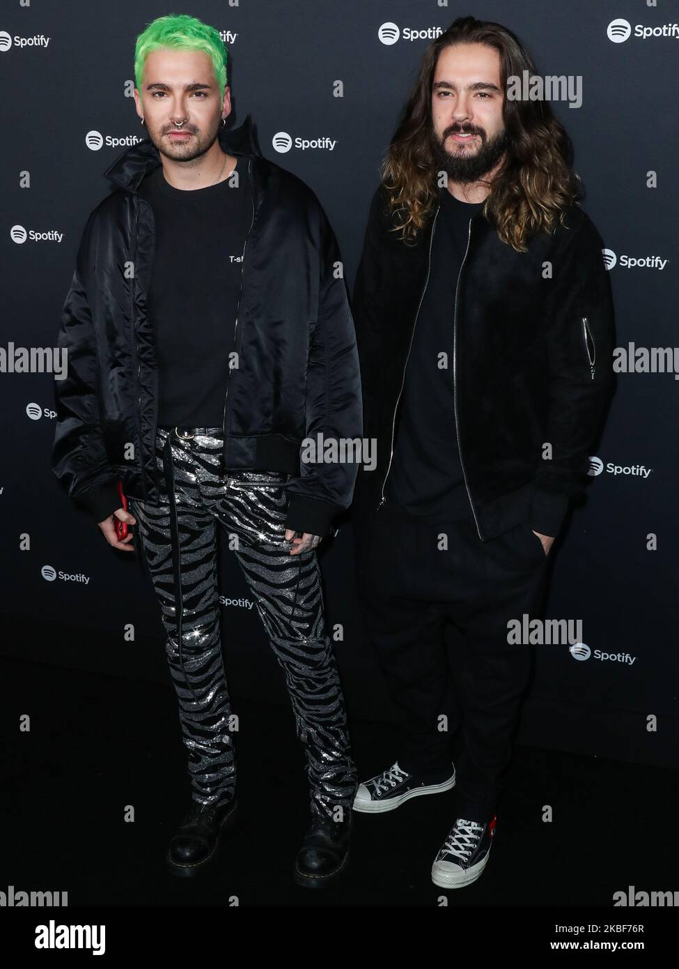 WEST HOLLYWOOD, LOS ANGELES, CALIFORNIE, États-Unis - JANVIER 23 : Bill Kaulitz et Tom Kaulitz de l'hôtel Tokio arrivent à la fête Spotify Best New Artist 2020 qui s'est tenue aux studios Lot sur 23 janvier 2020 à West Hollywood, Los Angeles, Californie, États-Unis. (Photo par Xavier Collin/image Press Agency/NurPhoto) Banque D'Images