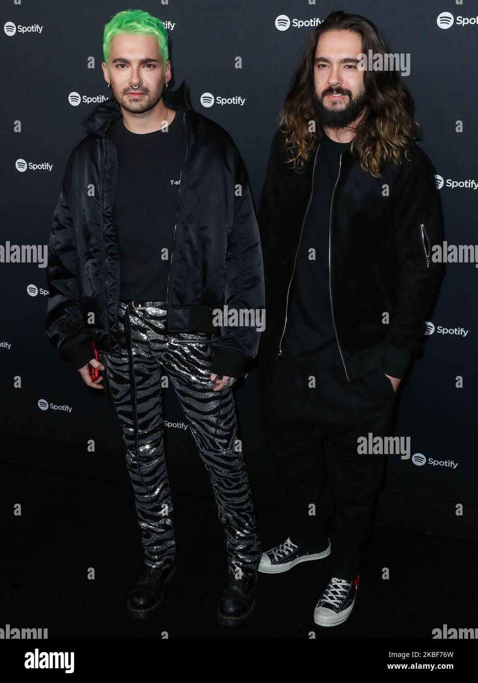 WEST HOLLYWOOD, LOS ANGELES, CALIFORNIE, États-Unis - JANVIER 23 : Bill Kaulitz et Tom Kaulitz de l'hôtel Tokio arrivent à la fête Spotify Best New Artist 2020 qui s'est tenue aux studios Lot sur 23 janvier 2020 à West Hollywood, Los Angeles, Californie, États-Unis. (Photo par Xavier Collin/image Press Agency/NurPhoto) Banque D'Images