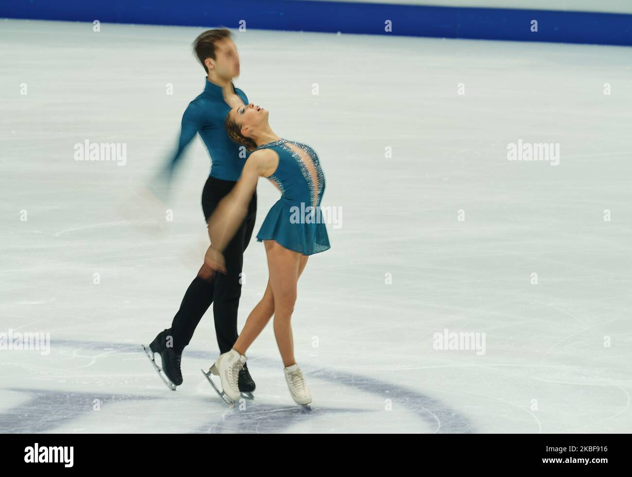 Laura Barquero et ton Consul d'Espagne en action pendant le patinage en couple libre aux Championnats européens de patinage artistique de l'UIP à Steiermarkhalle, Graz, Autriche sur 24 janvier 2020. (Photo par Ulrik Pedersen/NurPhoto) Banque D'Images