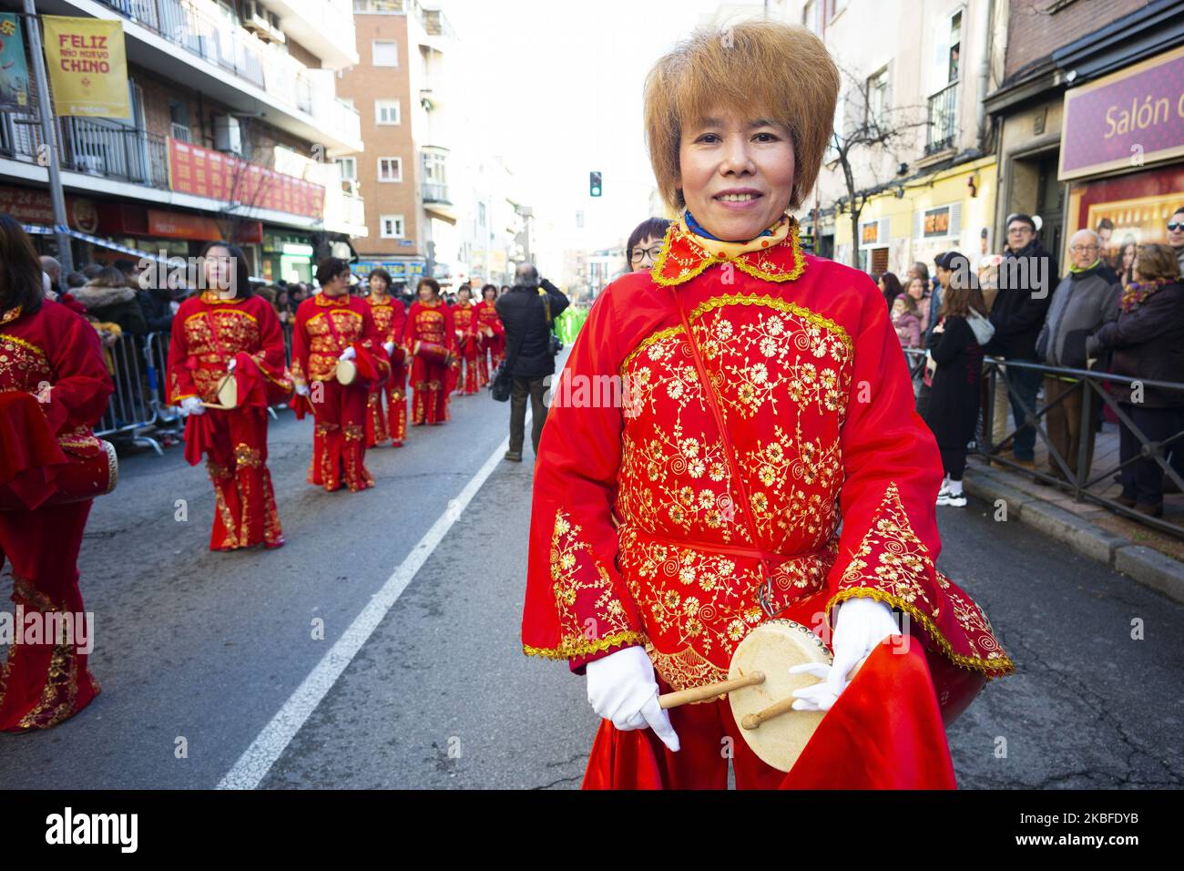 Vue des célébrations de la nouvelle année chinoise Rat anus dans le quartier de UserA, également connu sous le nom de Madrid Chinawon, à Madrid, Espagne, le 26 janvier 2020 (photo par Oscar Gonzalez/NurPhoto) Banque D'Images