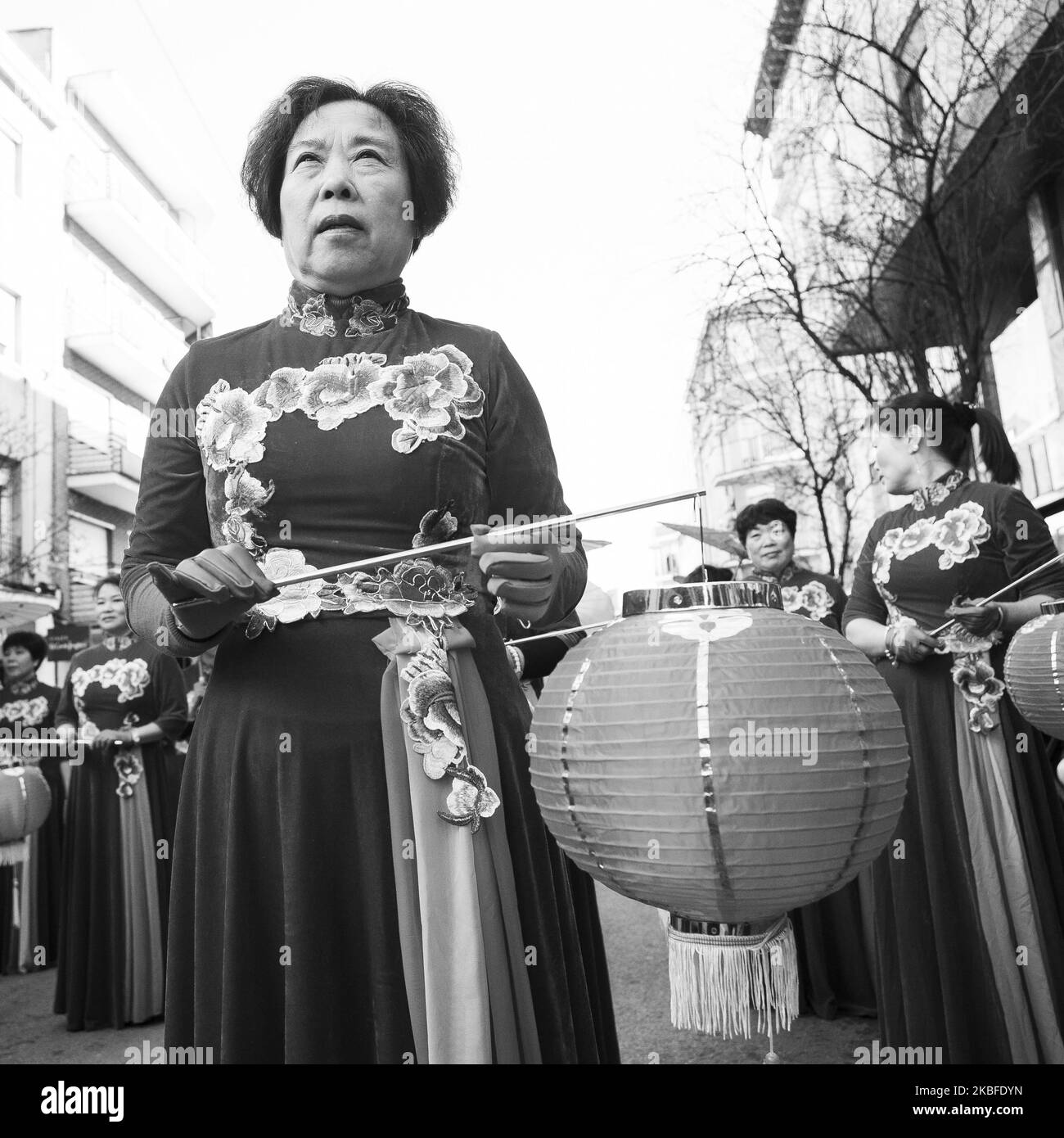 Vue des célébrations de la nouvelle année chinoise Rat anus dans le quartier de UserA, également connu sous le nom de Madrid Chinawon, à Madrid, Espagne, le 26 janvier 2020 (photo par Oscar Gonzalez/NurPhoto) Banque D'Images