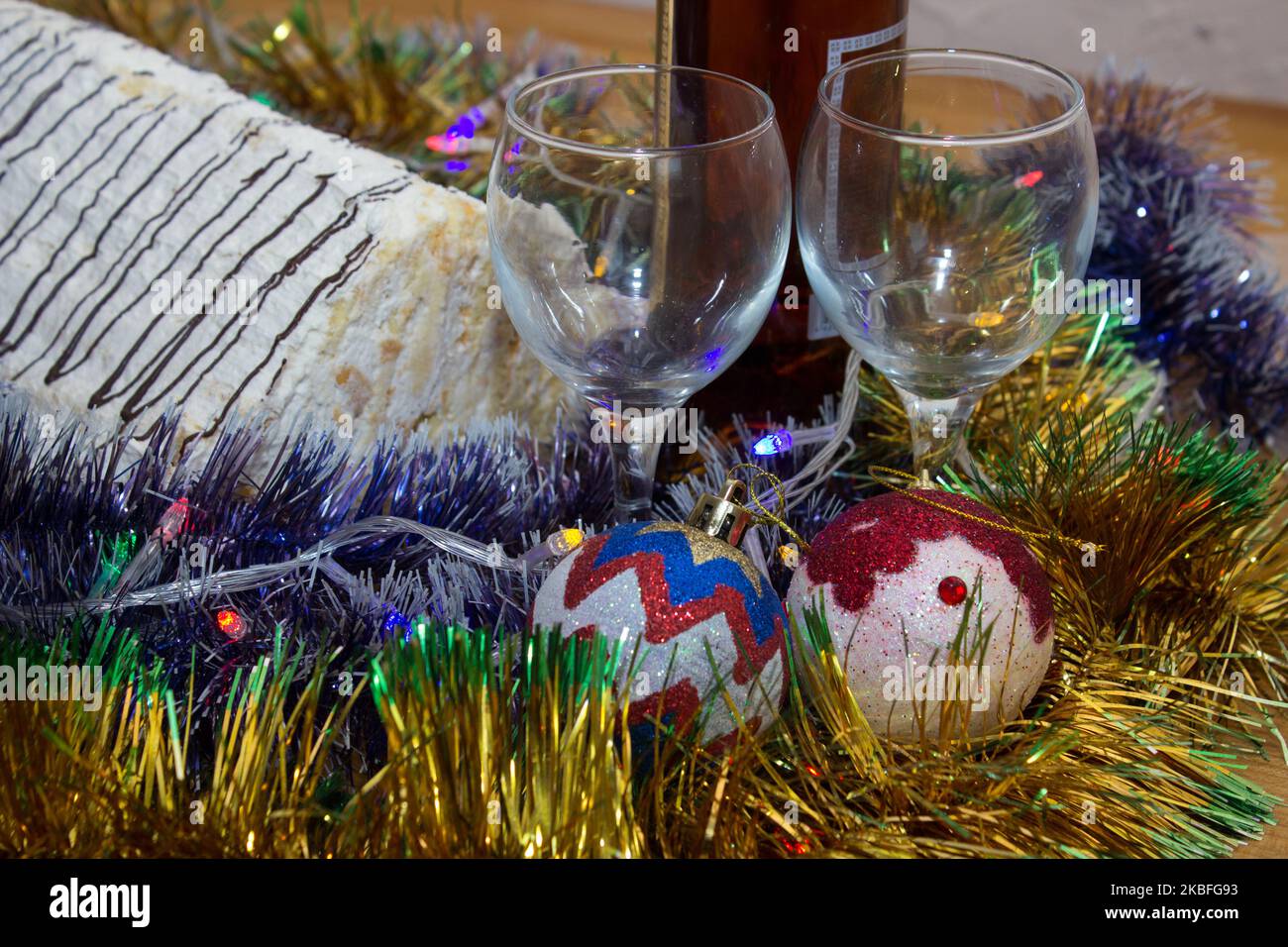 verres à vin pour la fête de noël Banque D'Images