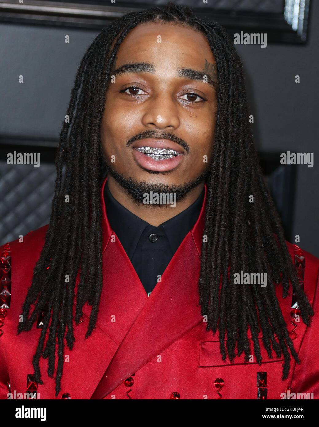 LOS ANGELES, CALIFORNIE, États-Unis - 26 JANVIER : Quavo arrive aux GRAMMY Awards 62nd annuels qui se tiennent au Staples Center sur 26 janvier 2020 à Los Angeles, Californie, États-Unis. (Photo par Xavier Collin/image Press Agency/NurPhoto) Banque D'Images