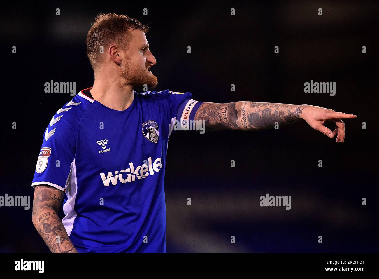 David Wheater d'Oldham Athletic lors du match Sky Bet League 2 entre Oldham Athletic et Mansfield Town à Boundary Park, Oldham, le mardi 28th janvier 2020. (Photo d'Eddie Garvey/MI News/NurPhoto) Banque D'Images