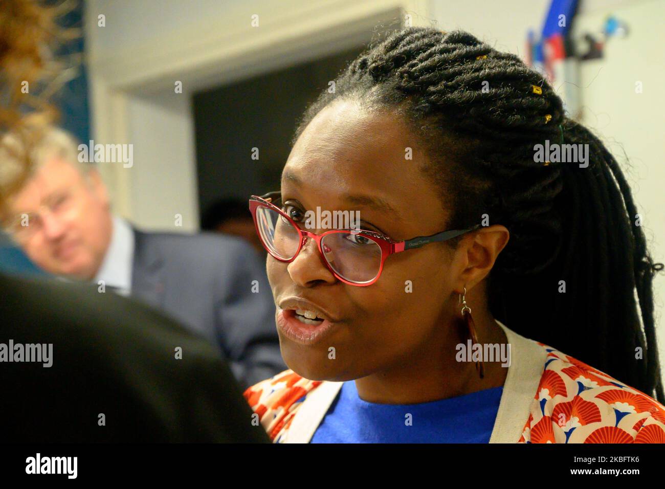 Sibeth NDIAYE, porte-parole du gouvernement lors de sa rencontre avec des associations d'aide aux migrants en 30 janvier 2020 à Nantes, France. (Photo par Estelle Ruiz/NurPhoto) Banque D'Images