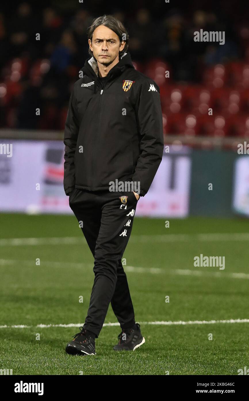 Filippo Inzaghi (Benevento Calcio) pendant le match de football italien Derby série B entre Benevento Calcio et US Salernitana au stade Ciro Vigorito à Benevento, Italie sur 2 février 2020 (photo de Paolo Manzo/NurPhoto) Banque D'Images