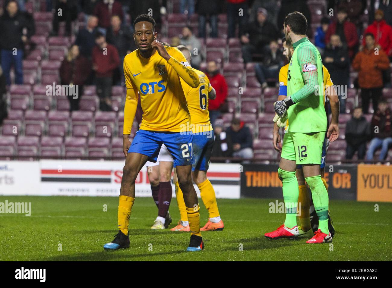 Nicke Kabamba de Kilmarnock lors du match entre les cœurs et Kilmarnock de la Premier League écossaise au parc Tynecastle, le 05 février 2020 à Édimbourg, en Écosse. (Photo par Ewan Bootman/NurPhoto) Banque D'Images