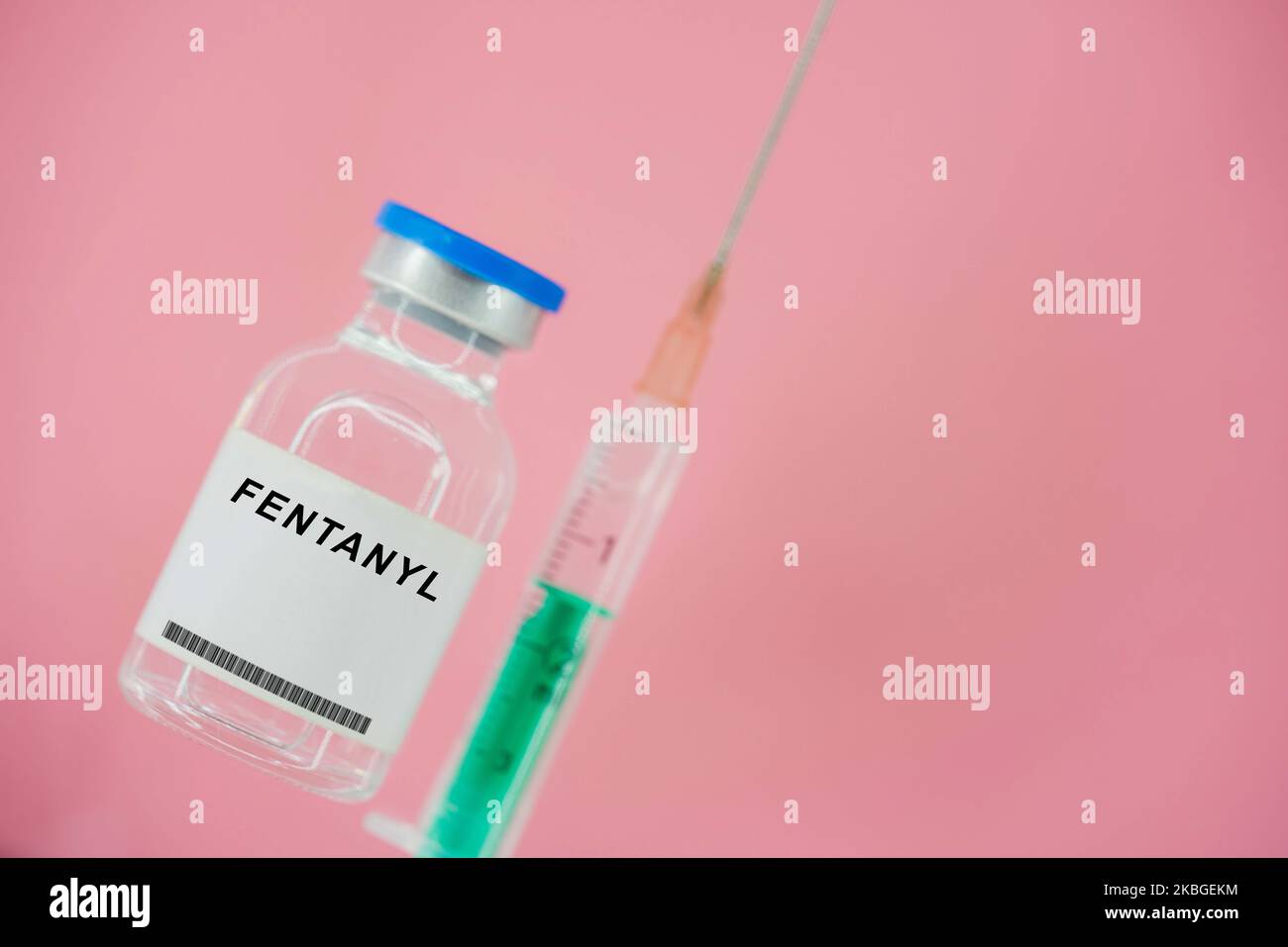 Flacon médical de fentanyl. Le fentanil est un opioïde utilisé comme analgésique et comme médicament d'anesthésie. Banque D'Images