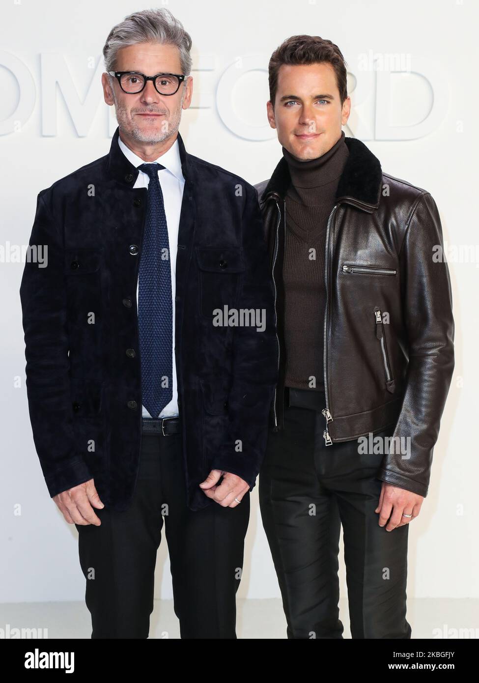 HOLLYWOOD, LOS ANGELES, CALIFORNIE, États-Unis - FÉVRIER 07: Simon Halls et Matt Bomer arrivent au Tom Ford: Automne/hiver 2020 Fashion Show tenu aux studios Milk sur 7 février 2020 à Hollywood, Los Angeles, Californie, États-Unis. (Photo par Xavier Collin/image Press Agency/NurPhoto) Banque D'Images