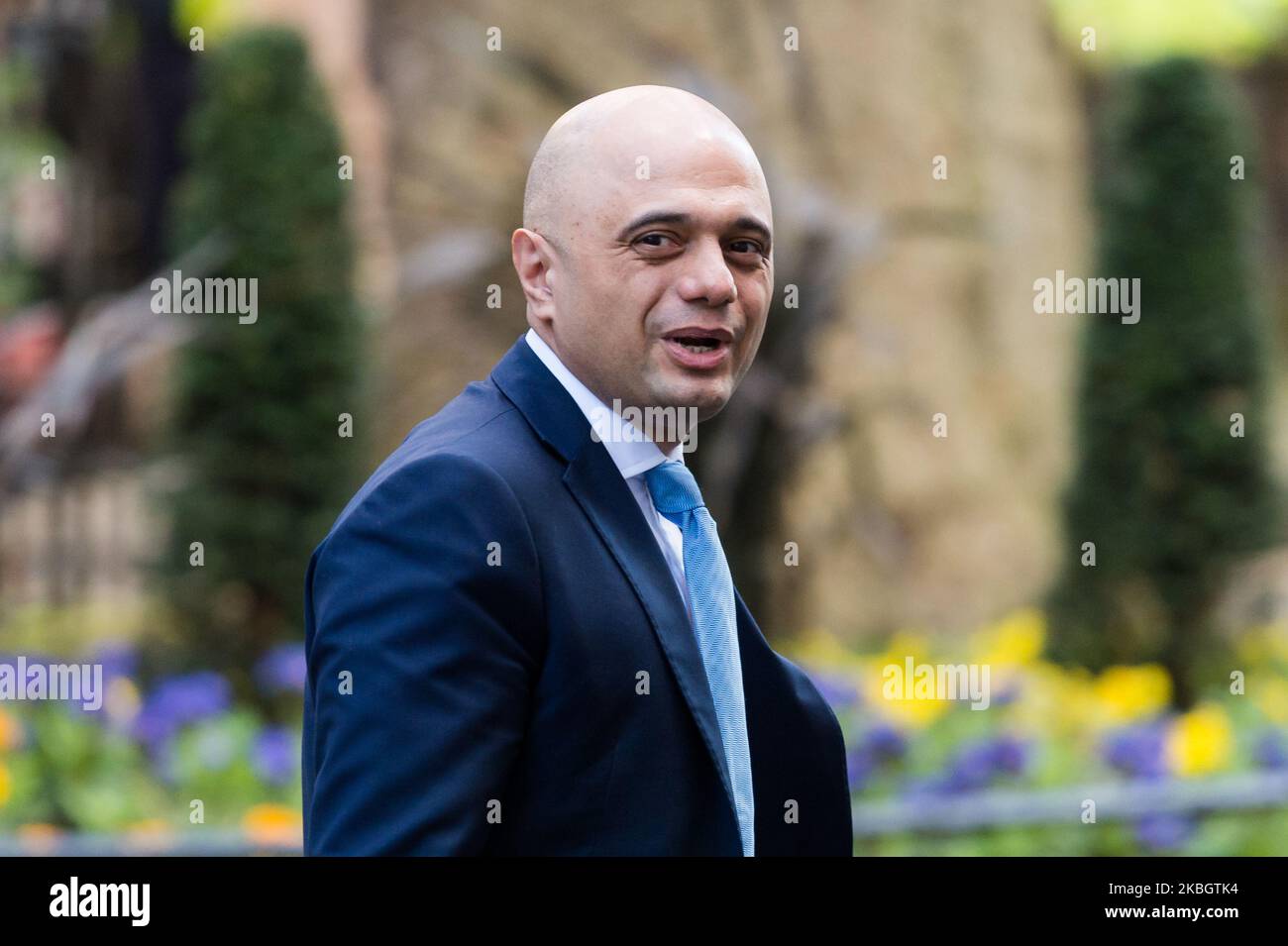 Le chancelier de l'Échiquier Sajid Javid quitte Downing Street pour les PMQ à la Chambre des communes le 12 février 2020 à Londres, en Angleterre. (Photo de Wiktor Szymanowicz/NurPhoto) Banque D'Images