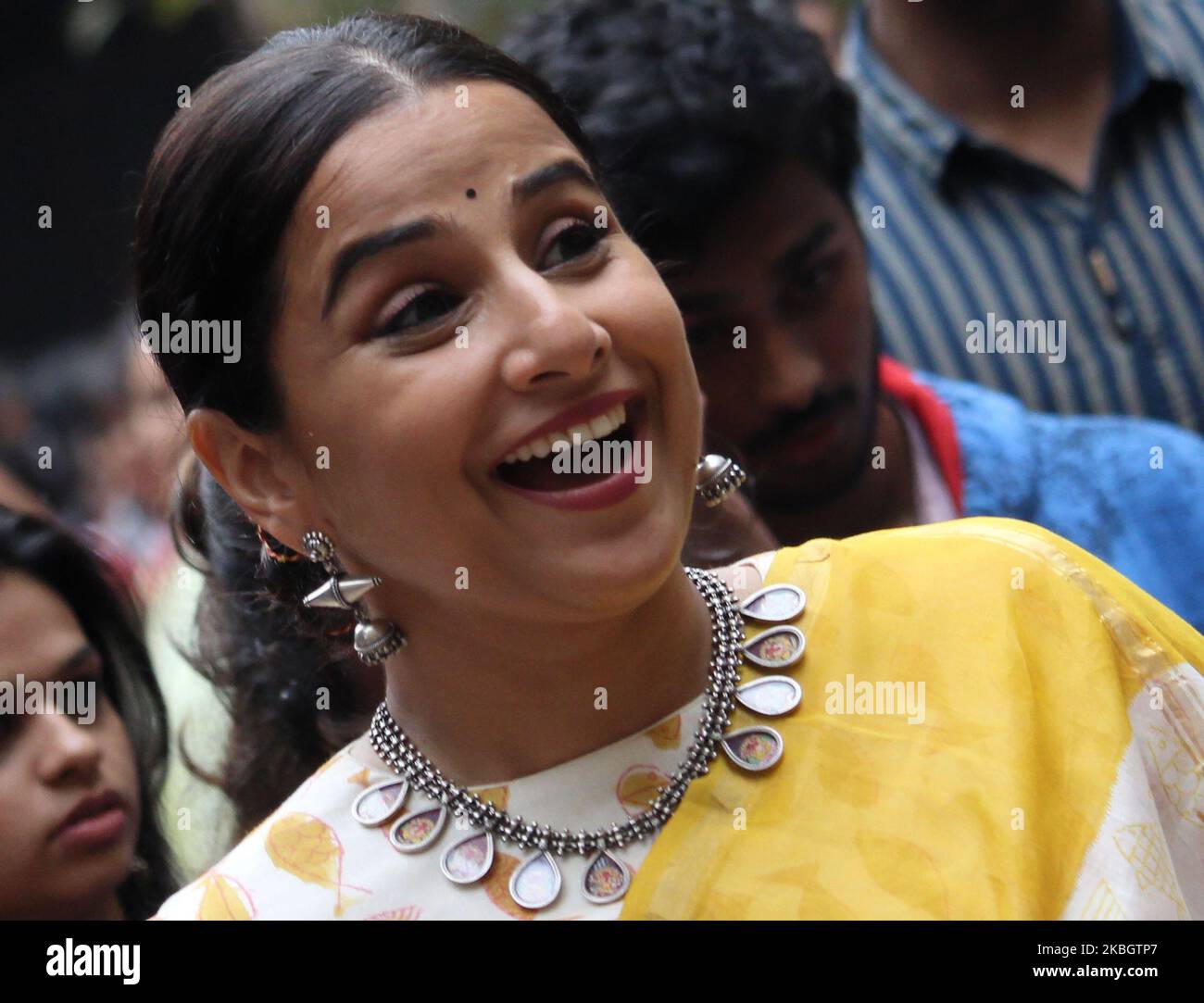 L'actrice indienne Vidya Balan arrive pour un événement promotionnel à Mumbai, Inde, le 12 février 2020. (Photo par Himanshu Bhatt/NurPhoto) Banque D'Images