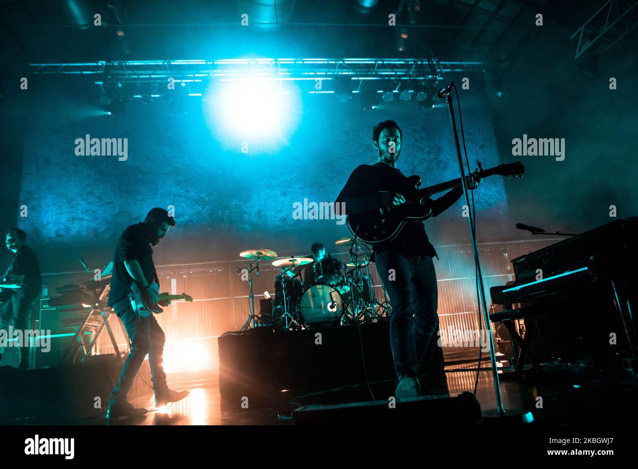 Tom Smith du groupe de rock anglais Editors se produit en direct à Alcatraz à Milan, Italie, sur 12 février 2020 (photo de Mairo Cinquetti/NurPhoto) Banque D'Images