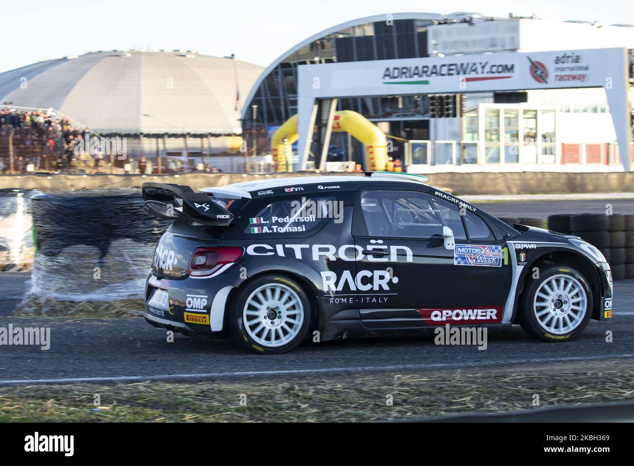 Pedersoli Tomasi au volant de la Citroën DS3 la WRC est en compétition lors du spectacle de sport automobile 'Adria Rally Show 2020' sur le circuit de Smergoncino, Rovigo, Italie sur 15 février 2020. (Photo par Marco Serena/NurPhoto) Banque D'Images