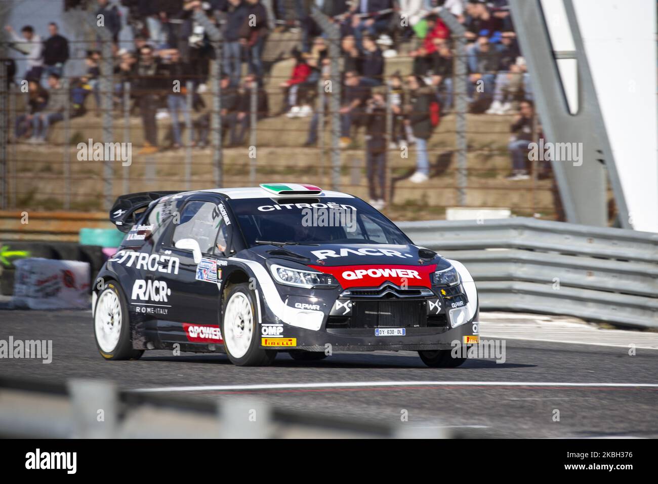 Pedersoli Tomasi au volant de la Citroën DS3 la WRC est en compétition lors du spectacle de sport automobile 'Adria Rally Show 2020' sur le circuit de Smergoncino, Rovigo, Italie sur 15 février 2020. (Photo par Marco Serena/NurPhoto) Banque D'Images