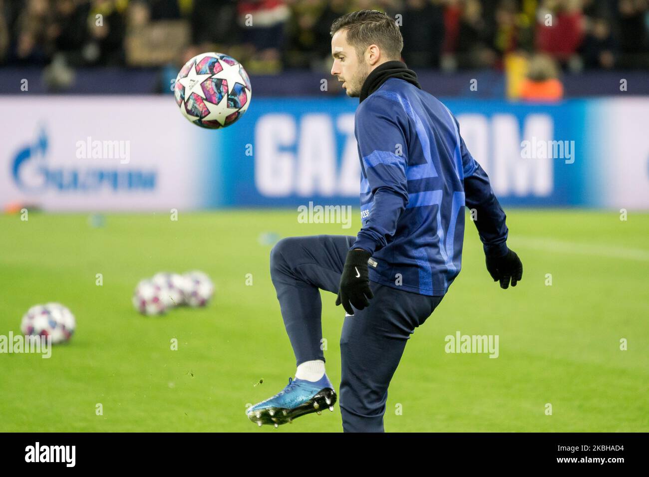 PSG Pablo Sarabia lors d'une séance d'échauffement avant la Ligue des champions de l'UEFA, le 16 dernier, match de football de première jambe Borussia Dortmund contre le FC Paris Saint-Germain à Dortmund, en Allemagne, sur 18 février 2020. (Photo de Peter Niedung/NurPhoto) Banque D'Images