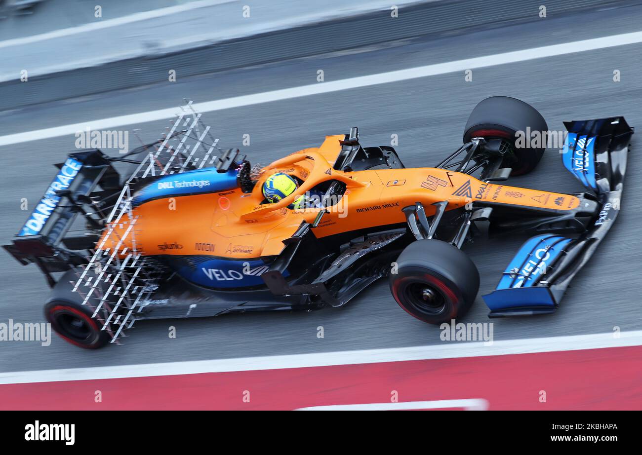 Lando Norris et la McLaren MCL 35 pendant le jour 2 des tests de la formule 1, le 20 février 2020, à Barcelone, Espagne. -- (photo par Urbanandsport/NurPhoto) Banque D'Images