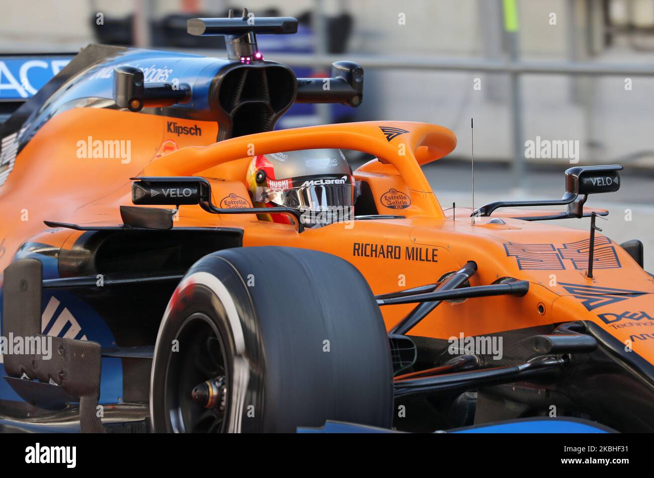 Carlos Sainz et la McLaren MCL 35 pendant le jour 3 des tests de la formule 1, le 21 février 2020, à Barcelone, Espagne. (Photo par Urbanandsport/NurPhoto) Banque D'Images