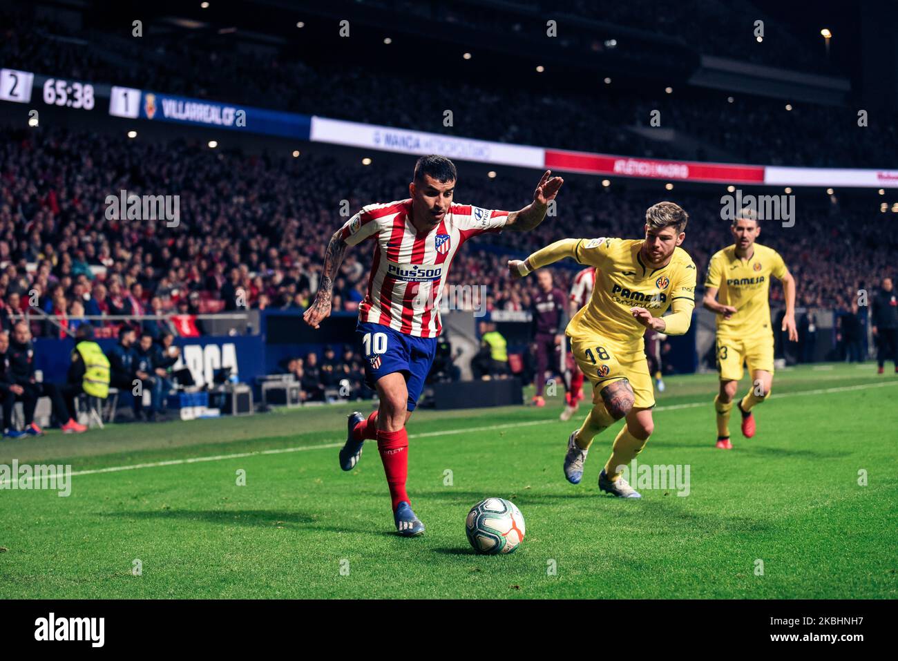 Angel Correa pendant le match de la Liga entre l'Atlético de Madrid et Villarreal CF à Wanda Metropolitano sur 23 février 2020 à Madrid, Espagne . (Photo de Rubén de la Fuente Pérez/NurPhoto) Banque D'Images