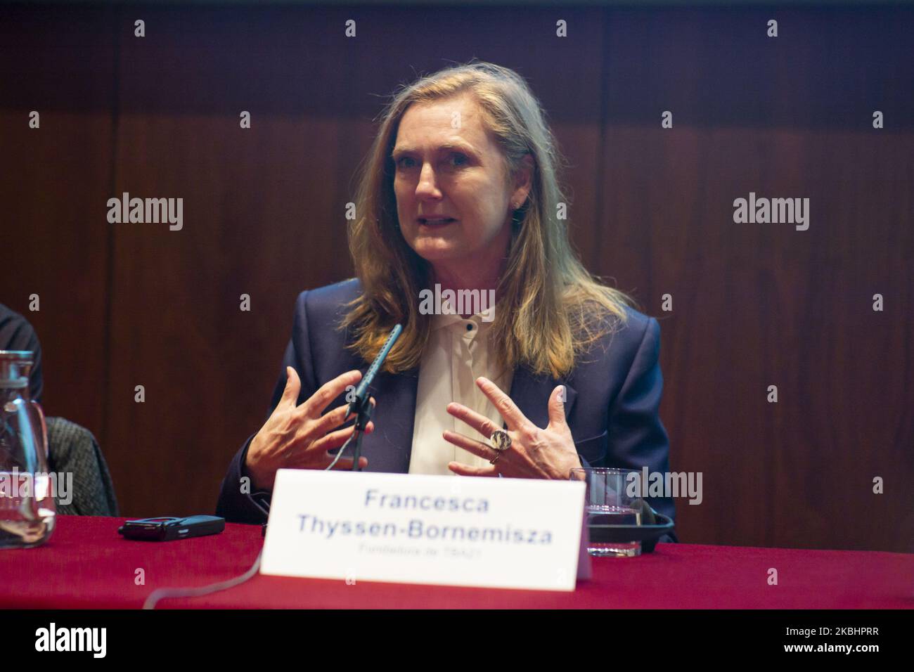 Francesca Thyssen-Bornemisza lors de la présentation de l'exposition déménagement au large de la Terre II au Musée national Thyssen-Bornemisza à Madrid, Espagne, sur 24 février 2020. (Photo par Oscar Gonzalez/NurPhoto) Banque D'Images