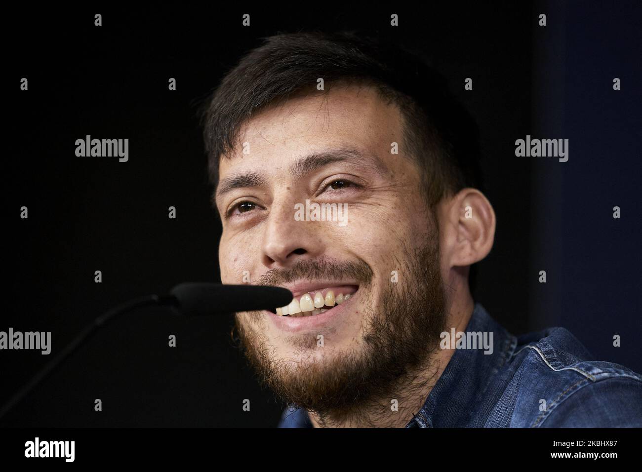 David Silva participe à la conférence de presse de la ville de Manchester au stade Santiago Bernabeu à Madrid, Espagne sur 25 février 2020. (Photo de A. Ware/NurPhoto) Banque D'Images