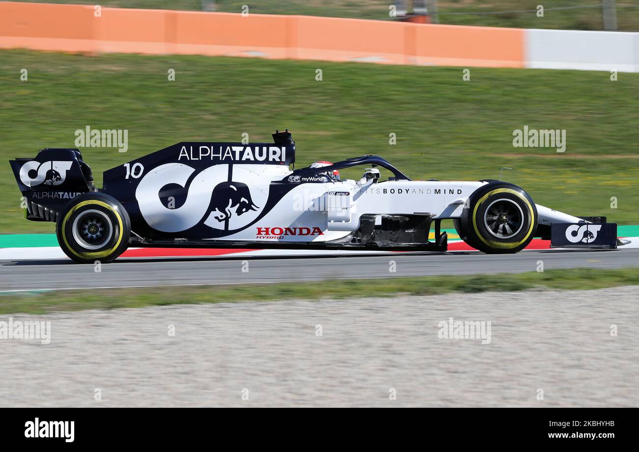 Pierre Gasly et l'Alpha Tauri AT01 au cours du jour 4 des tests de formule 1, le 26 février 2020, à Barcelone, Espagne. -- (photo par Urbanandsport/NurPhoto) Banque D'Images