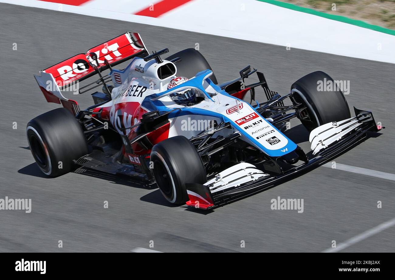 Nicolas Latifi et le Williams FW 43 au cours de la journée 5 des tests de formule 1, le 27 février 2020, à Barcelone, Espagne. (Photo de Joan Valls/Urbanandsport /NurPhoto) Banque D'Images