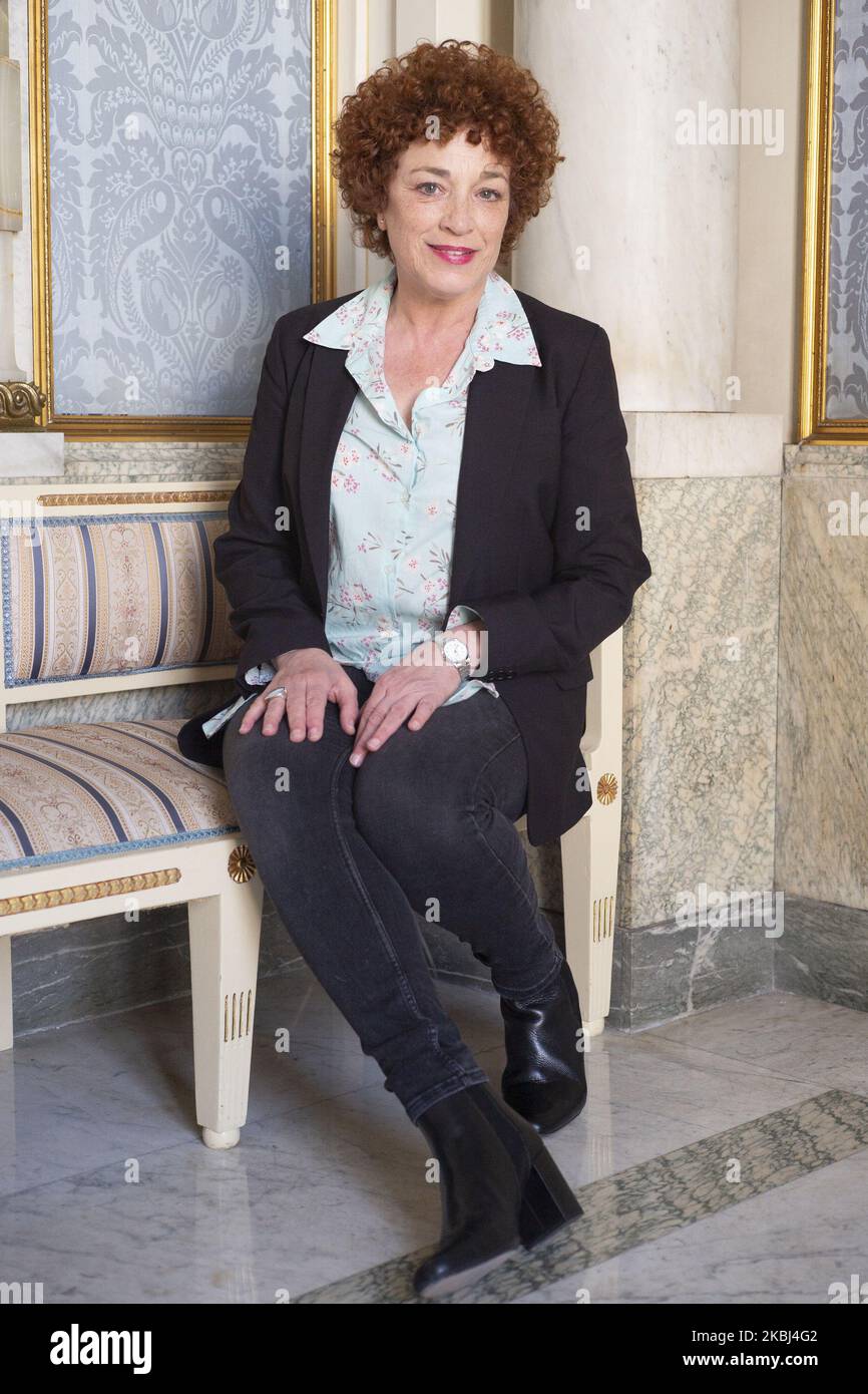 L'actrice Cristina Marcos pose pour une séance de portrait à Madrid sur 28 février 2020 à Madrid, Espagne. (Photo par Oscar Gonzalez/NurPhoto) Banque D'Images