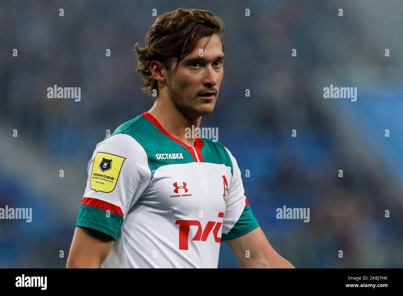 Aleksei Miranchuk, de Lokomotiv Moscou, regarde pendant le match de la première Ligue russe entre le FC Zenit Saint-Pétersbourg et le FC Lokomotiv Moscou sur 29 février 2020 à l'arène Gazprom à Saint-Pétersbourg, en Russie. (Photo de Mike Kireev/NurPhoto) Banque D'Images