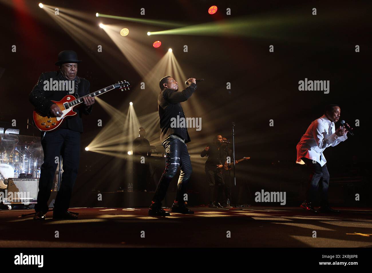 Groupe musical The Jackson a joué au Festival international de jazz Java de Jakarta 2020 à Jakarta sur 19 février 2020. (Photo de Eddy Purwanato/NurPhoto) Banque D'Images