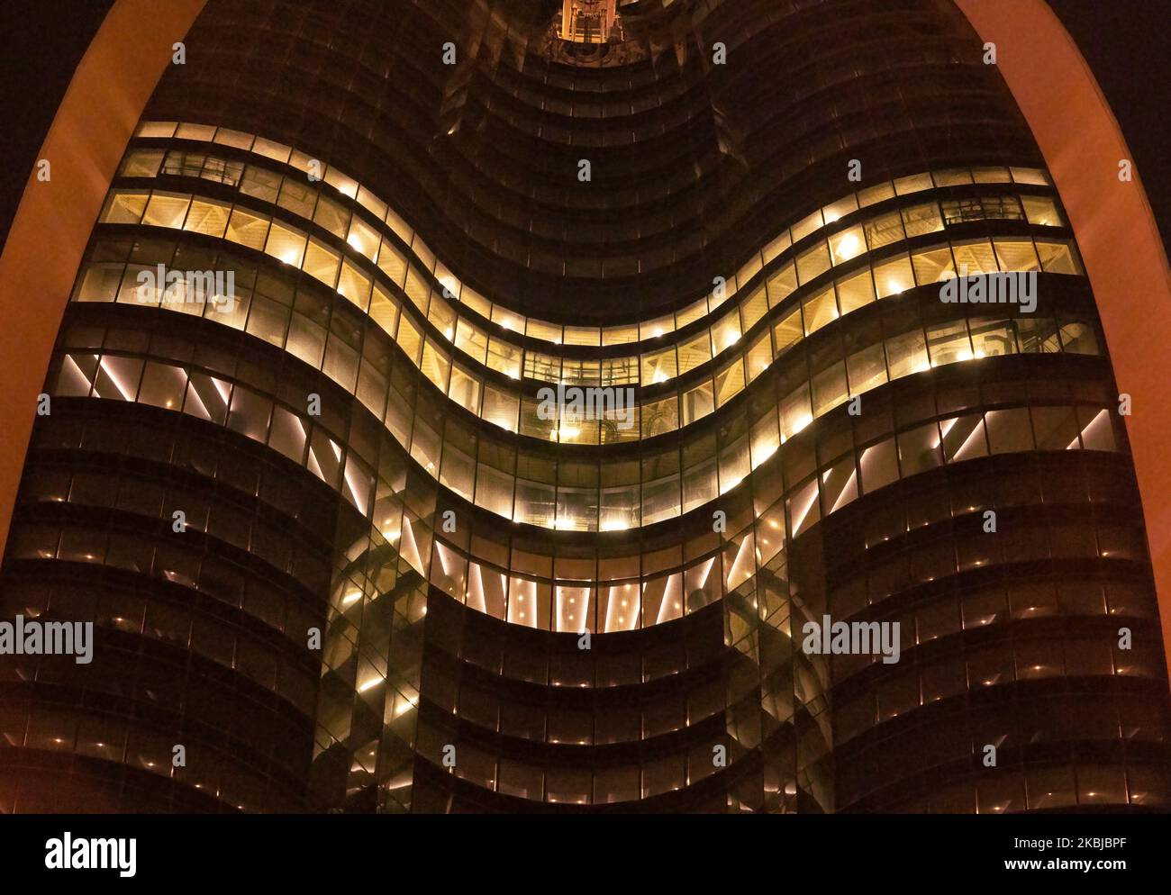 Detail, Tour de la Banque nationale du Koweït, conçu par Norman Forster et ses partenaires, Kuwait City Banque D'Images