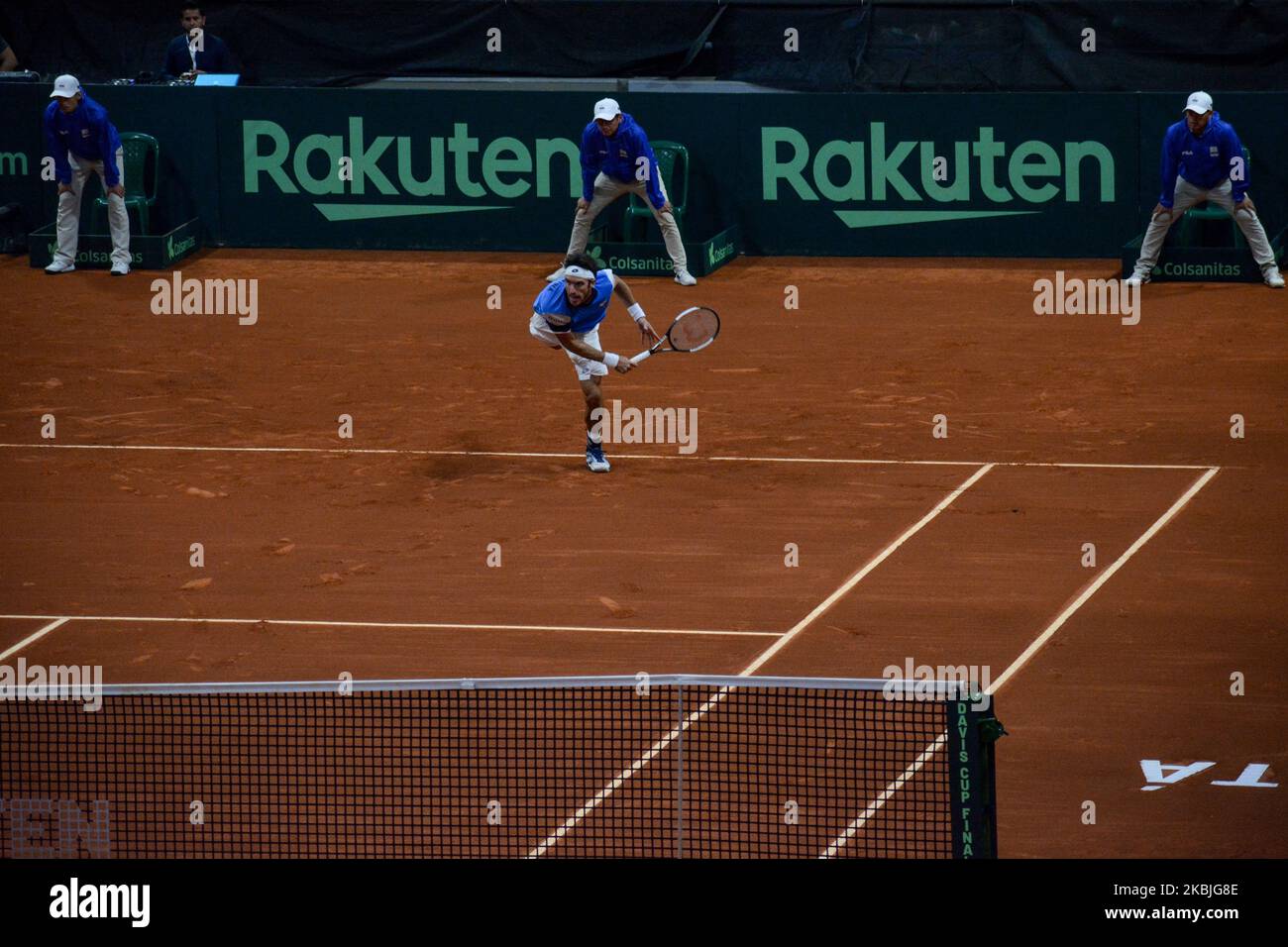 Leonardo Mayer pendant la coupe Davis Rakuten qualificaers 2020, à Bogota, Colombie, sur 7 mars 2020. (Photo de Vanessa Jimenez Gonzalez/NurPhoto) Banque D'Images