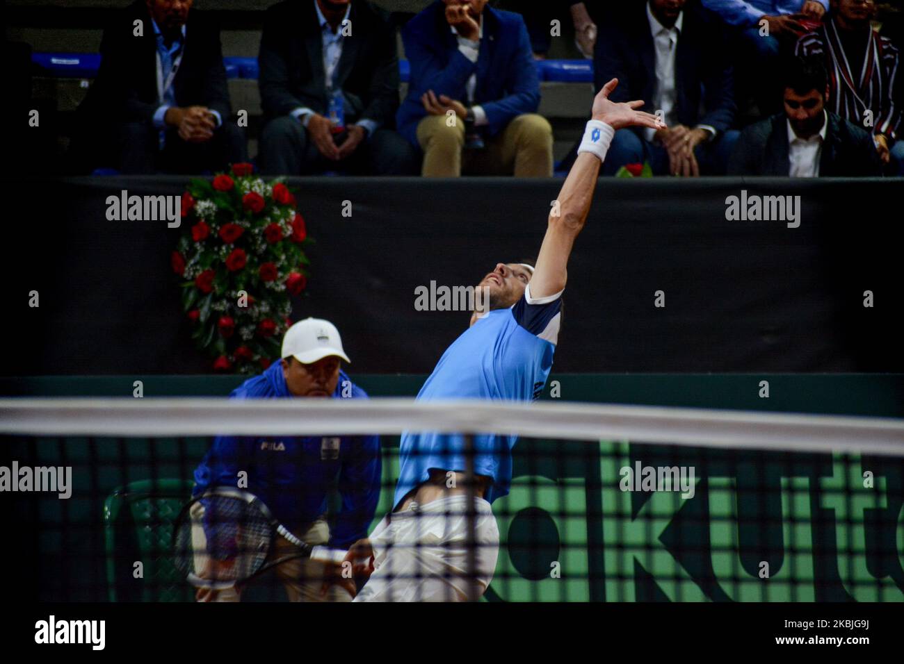 Leonardo Mayer pendant la coupe Davis Rakuten qualificaers 2020, à Bogota, Colombie, sur 7 mars 2020. (Photo de Vanessa Jimenez Gonzalez/NurPhoto) Banque D'Images