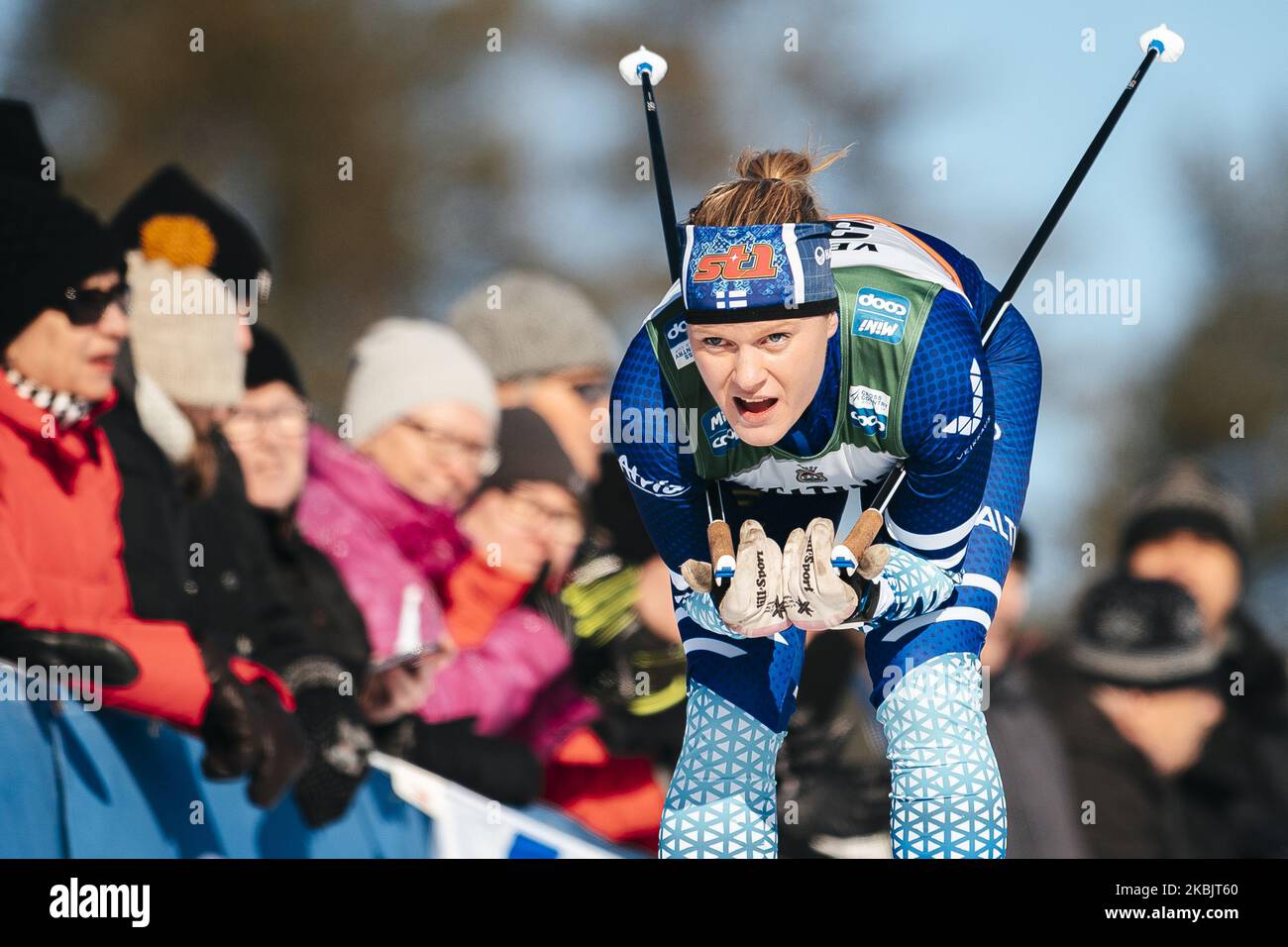 Andrea Julin participe à la coupe du monde de la FIS à Lahti, en Finlande, sur 29 février 2020, pendant l'intervalle de 10,0 km entre les femmes et les pays. (Photo par Antti Yrjonen/NurPhoto) Banque D'Images