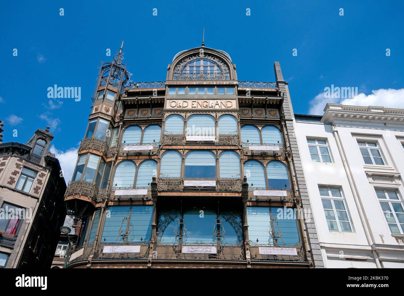 Façade du bâtiment de la Vieille Angleterre (Art Nouveau), siège du Musée des instruments de musique, Musée des instruments de musique (MIM), Bruxelles, Belgique Banque D'Images