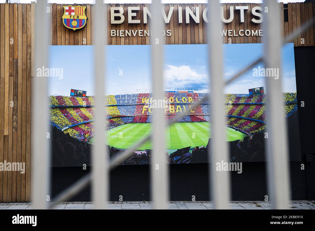 FC Barcelona Camp Nou Stadium fermé au public après l'état d'alarme imposé par le gouvernement espagnol et mesure de verrouillage de la population de Catalogne par le gouvernement catalan pour combattre le coronavirus. À Barcelone sur 20 mars 2020 Barcelone, Espagne. (Photo par Xavier Bonilla/NurPhoto) Banque D'Images