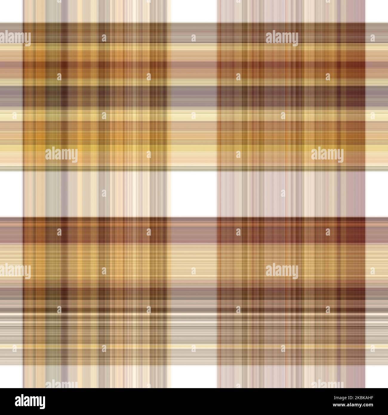 Tissu écossais blanc forêt à motif sans couture. Motif écossais de forêt automnale ton sur ton avec texture organique. Arrière-plan de bande orange pour papier peint rugueux. Banque D'Images