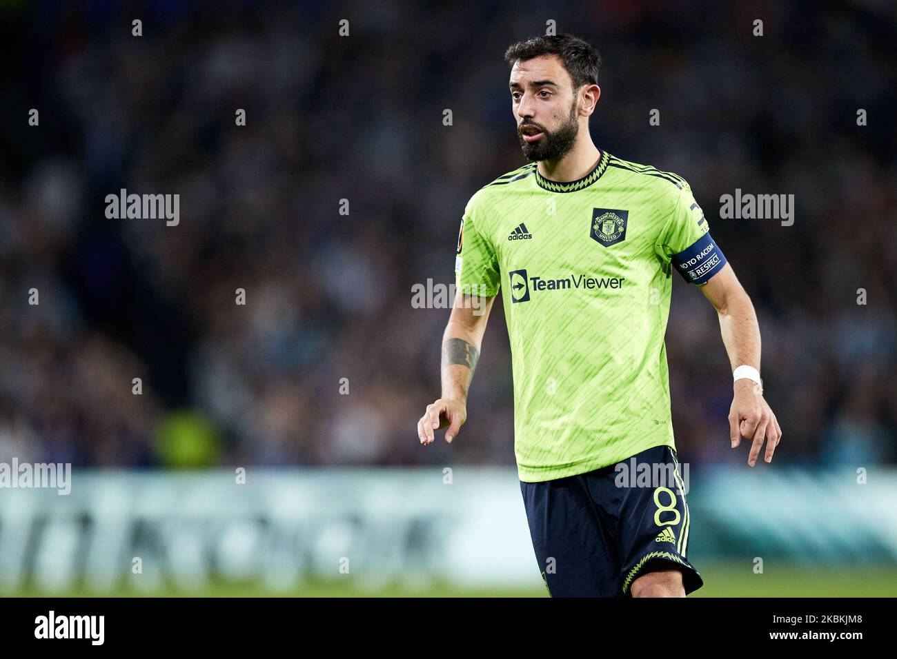 San Sebastian, Espagne - 3 novembre 2022, Bruno Fernandes de Manchester Unis pendant la Ligue Europa de l'UEFA, le match de football du Groupe E entre Real Sociedad et Manchester Unis sur 3 novembre 2022 à la Reale Arena de San Sebastian, Espagne - photo: Ricardo Larreina/DPPI/LiveMedia Banque D'Images