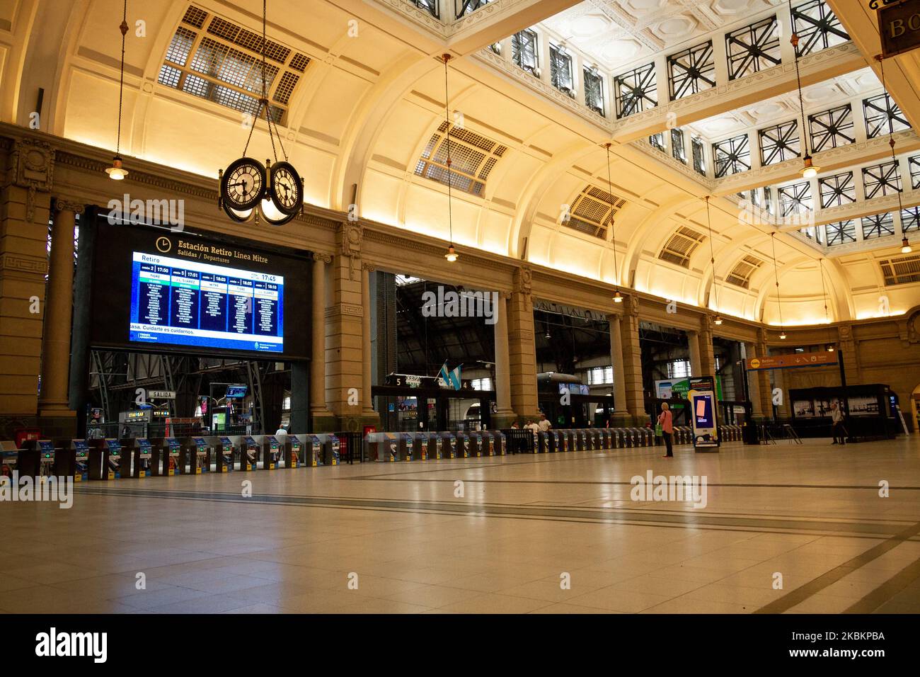 Gare de Retiro, à Buenos Aires, en Argentine, sur 29 mars 2020 pendant l'urgence du coronavirus. (Photo par Federico Rotter/NurPhoto) Banque D'Images