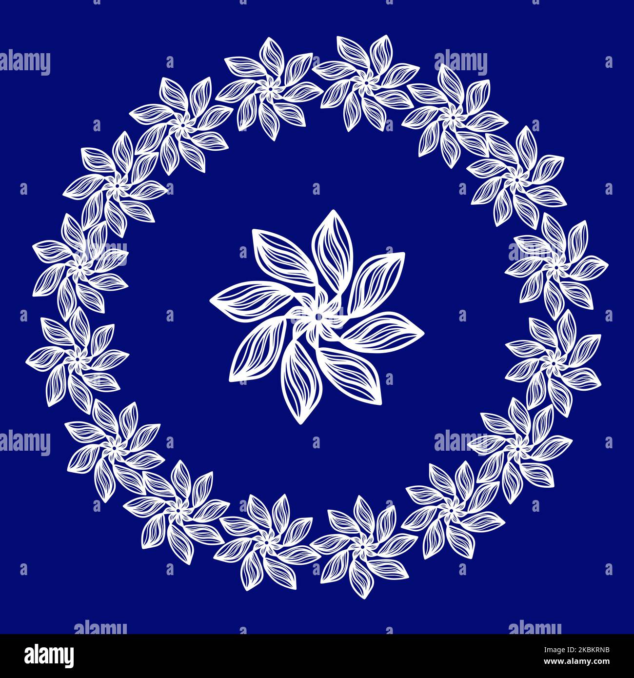 fleur et couronne blanches Illustration de Vecteur